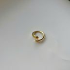 Gold Adjustable Ring, Open 18K Plated Gold Ring