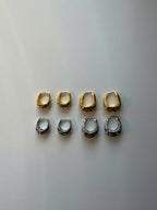 Chunky Hoop Earrings Gold & Silver, Minimalist Dome Hoops
