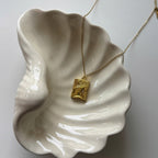 18K Gold Plated Celestial Locket Necklace, Moon Star Pendant