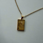 18K Gold Plated Sunburst Tarot Card Necklace