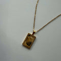18K Gold Plated Sunburst Tarot Card Necklace
