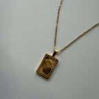 18K Gold Plated Sunburst Tarot Card Necklace