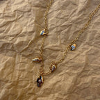 Gold Hamsa Hand Evil Eye Charm Necklace, Spiritual Protection Jewelry