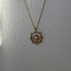 Celestial Compass, North Star Pendant & Gold Sunburst Necklace