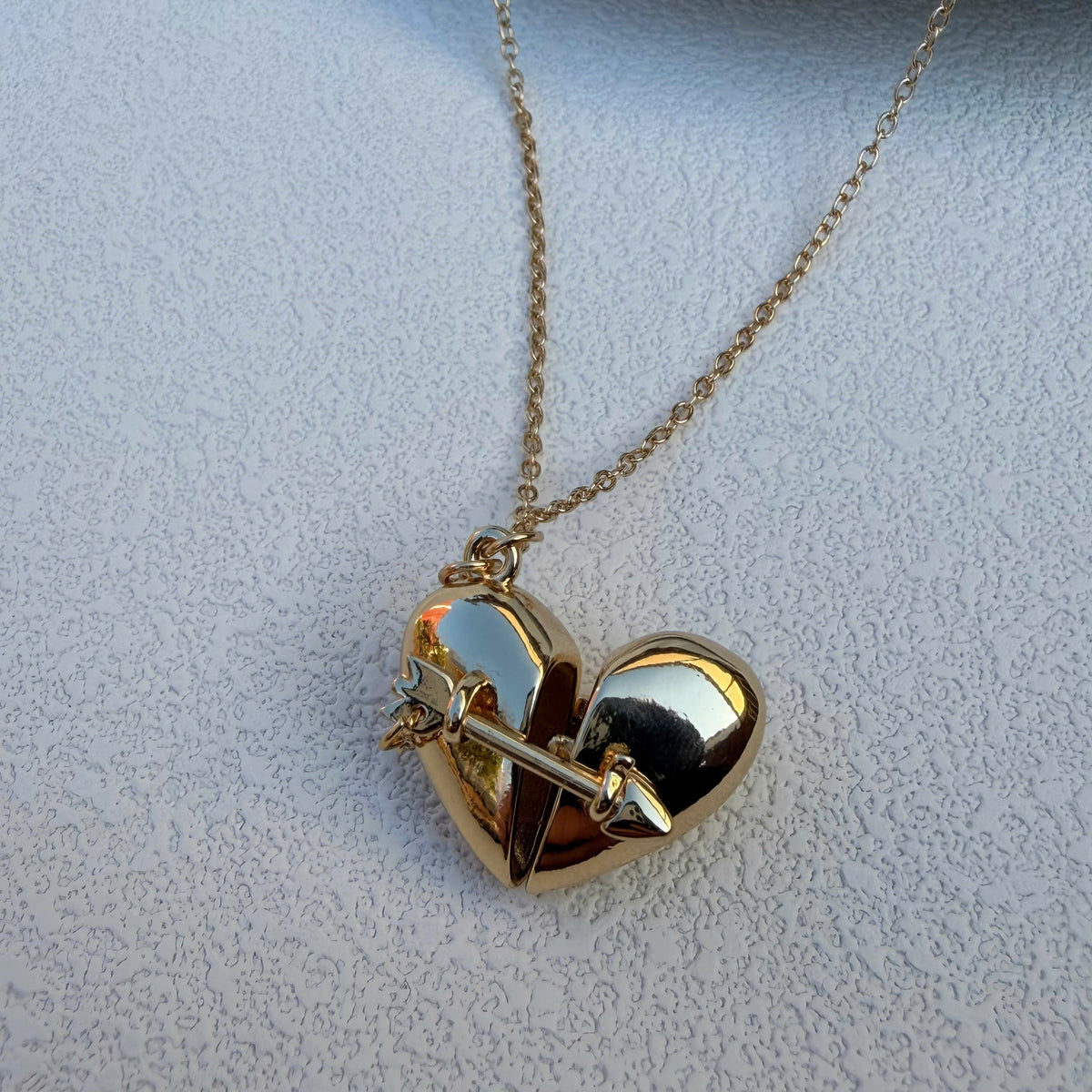 Secret Message Heart Necklace, Gold Heart Locket Necklace