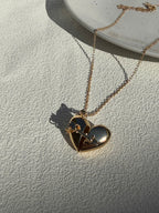 Secret Message Heart Necklace, Gold Heart Locket Necklace