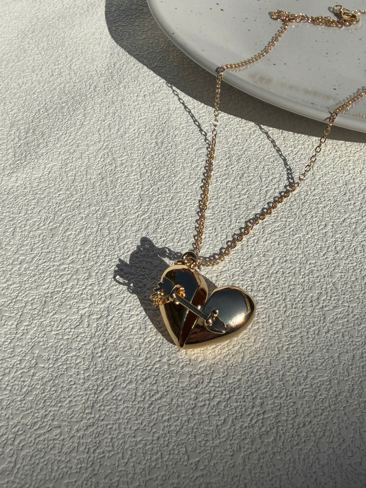Secret Message Heart Necklace, Gold Heart Locket Necklace