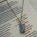 Gold Envelope Locket Necklace, Floral Secret Message Pendant