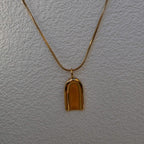 Gold Arch Pendant Necklace: Stainless Steel Geometric Jewelry