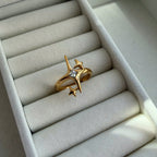 Celestial Starburst Ring Gold, Crystal Statement Ring