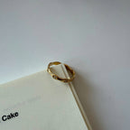 Gold Wavy Star Ring, 18K Plated Celestial CZ Band