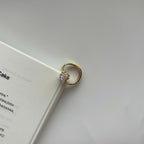 Marquise Cut Solitaire Ring, 18K Gold Plated Stainless Steel Ring