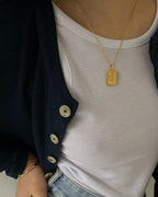 18K Gold Plated Sunburst Tarot Card Necklace