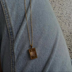 18K Gold Plated Sunburst Tarot Card Necklace