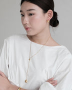 Gold Teardrop Lariat Necklace, Minimalist Y Necklace