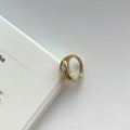Gold Marquise Crystal Ring, 18K Gold Plated Bezel Set Ring