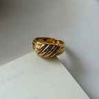 Gold Twisted Dome, Vintage Style Statement Ring