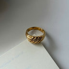 Gold Twisted Dome, Vintage Style Statement Ring