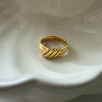 Gold Twisted Dome, Vintage Style Statement Ring
