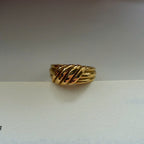 Gold Twisted Dome, Vintage Style Statement Ring