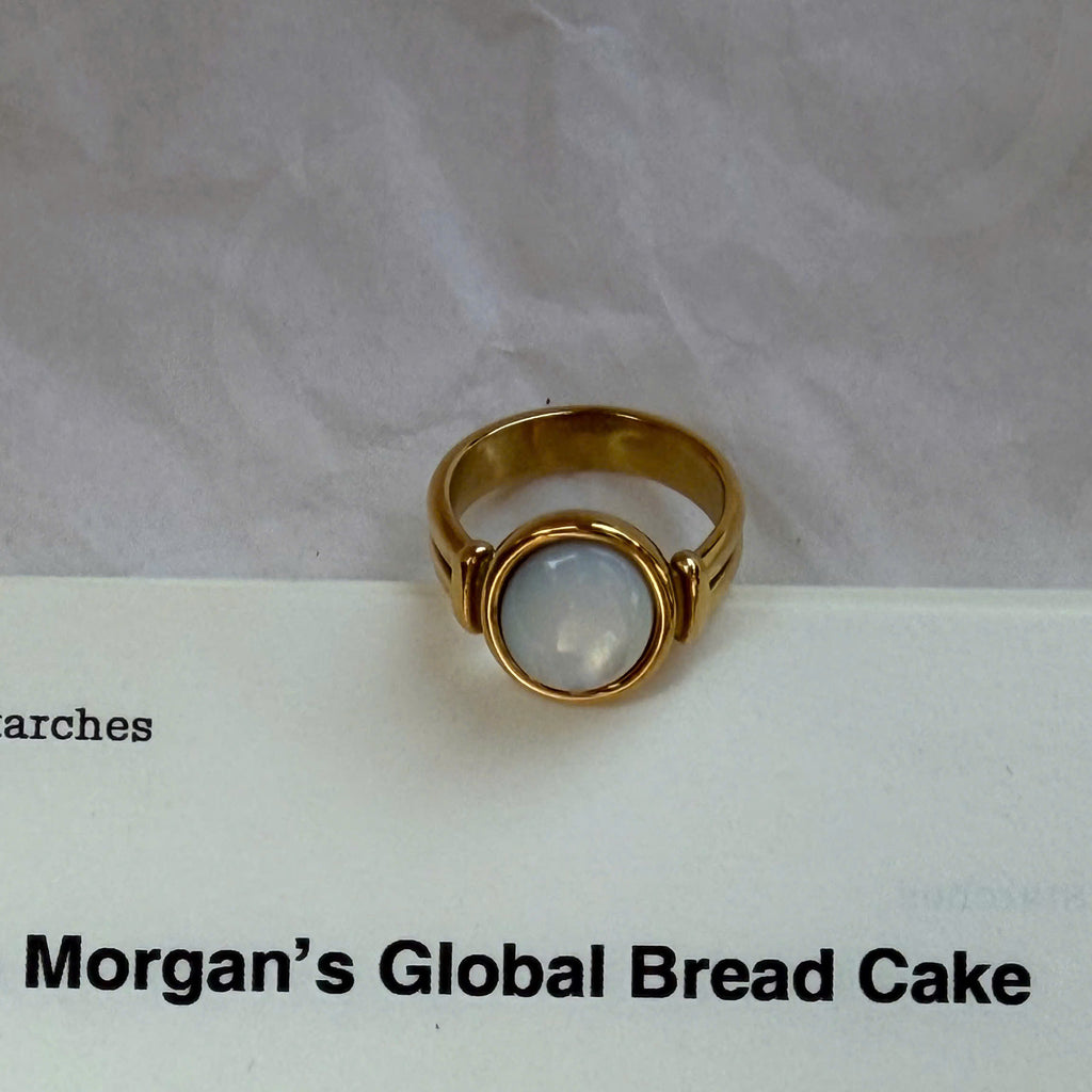 Mother of Pearl Gold Statement Ring