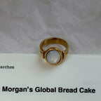 Mother of Pearl Gold Statement Ring